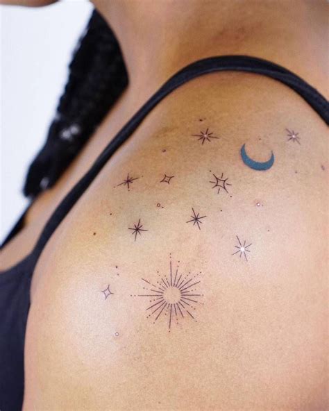 Sun Moon And Stars Tattoo Located On The Shoulder Artofit Sun Moon And Stars Tattoo Located On The Shoulder Artofit