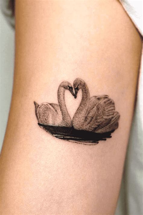 Swan Heart Tattoo