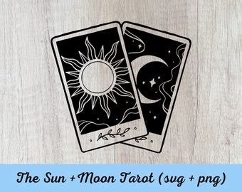 Tarot Svg Png L The Lovers Card L Moon And Sun L Digital Download L