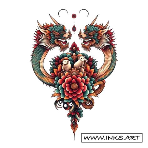 Tattoo Design Chinese Dragons And Zodiac Animals Forearm Art Style