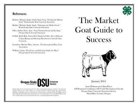 The Market Goat Guide To Success Oregon State University The Market Goat Guide To Success Oregon State University