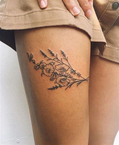Thigh Flower Tattoo Ideas