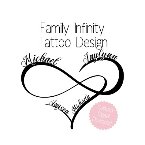 This Custom Infinity Tattoo Design Is Created For Families Moms And