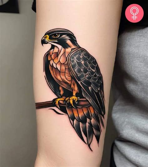 Traditional Falcon Tattoo