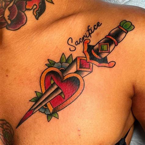Traditional Heart And Dagger With Some Floral By Justin At 1603 Tattoos In Ybor City Tampa Fl R Tattoos Traditional Heart And Dagger With Some Floral By Justin At 1603 Tattoos In Ybor City Tampa Fl R Tattoos