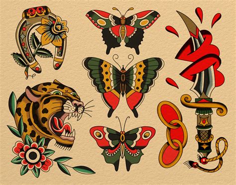 Traditional Tattoo Flash Sheets Traditional Tattoo Sleeve Traditional