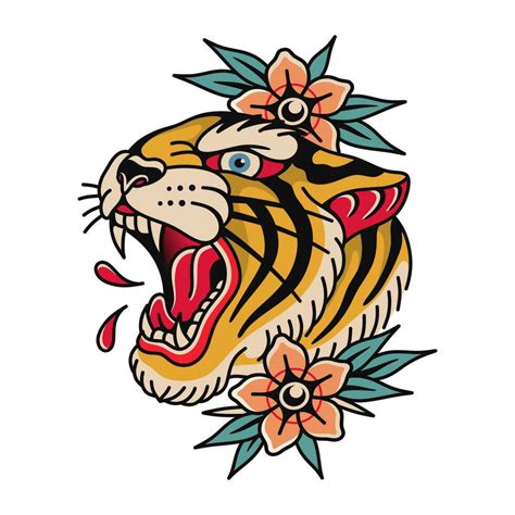 Traditional Tiger Tattoo Vector Design 31697277 Vector Art At Vecteezy