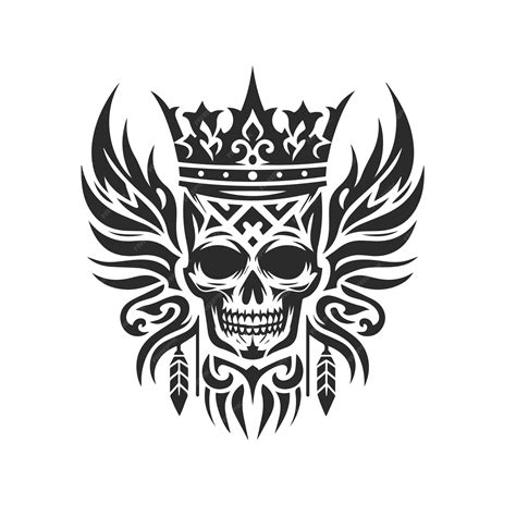 Tribal Tattoo Of Skull And Crown Premium Ai Generated Vector Tribal Tattoo Of Skull And Crown Premium Ai Generated Vector
