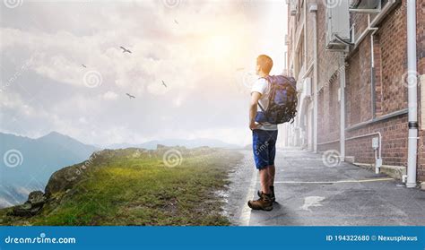 Young Traveler Exploring The World Concept Stock Image Image Of
